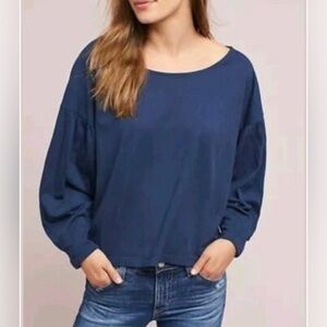 Navy Anthropologie Long Sleeve Shirt